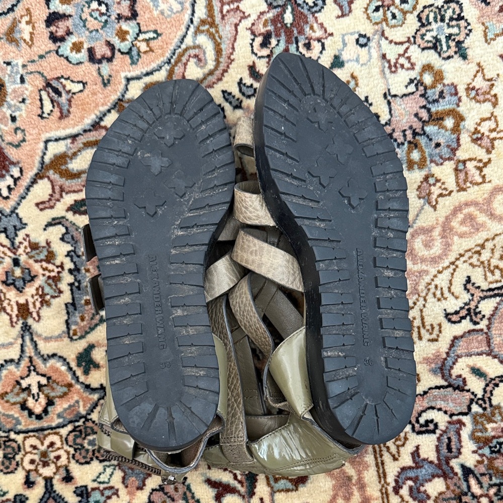 Alexander Wang Women’s Olive Green Strappy Gladiator Sandals View 5